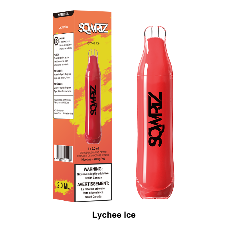 [Disposables] SQWRTZ - Lychee Ice Disposable Pod Systems Vancouver Toronto Calgary Richmond Montreal Kingsway Winnipeg Quebec Coquitlam Canada Canadian Vapes Shop Free Shipping E-Juice Mods Nic Salt
