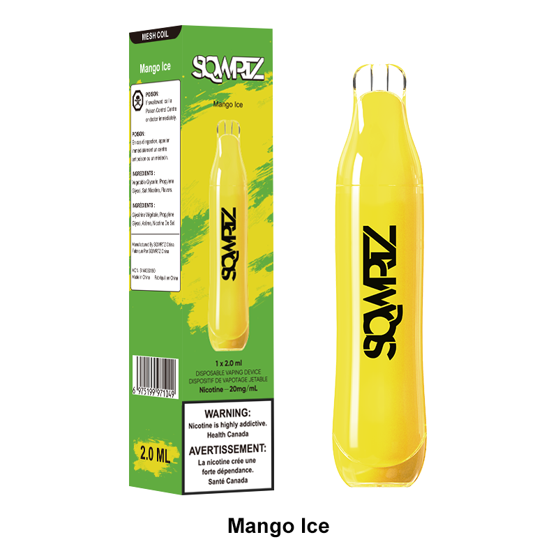 [Disposables] SQWRTZ - Mango ice Disposable Pod Systems Vancouver Toronto Calgary Richmond Montreal Kingsway Winnipeg Quebec Coquitlam Canada Canadian Vapes Shop Free Shipping E-Juice Mods Nic Salt
