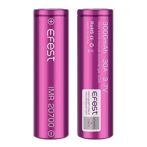 Efest 20700 3000mAh 30A Battery Batteries & Chargers Vancouver Toronto Calgary Richmond Montreal Kingsway Winnipeg Quebec Coquitlam Canada Canadian Vapes Shop Free Shipping E-Juice Mods Nic Salt