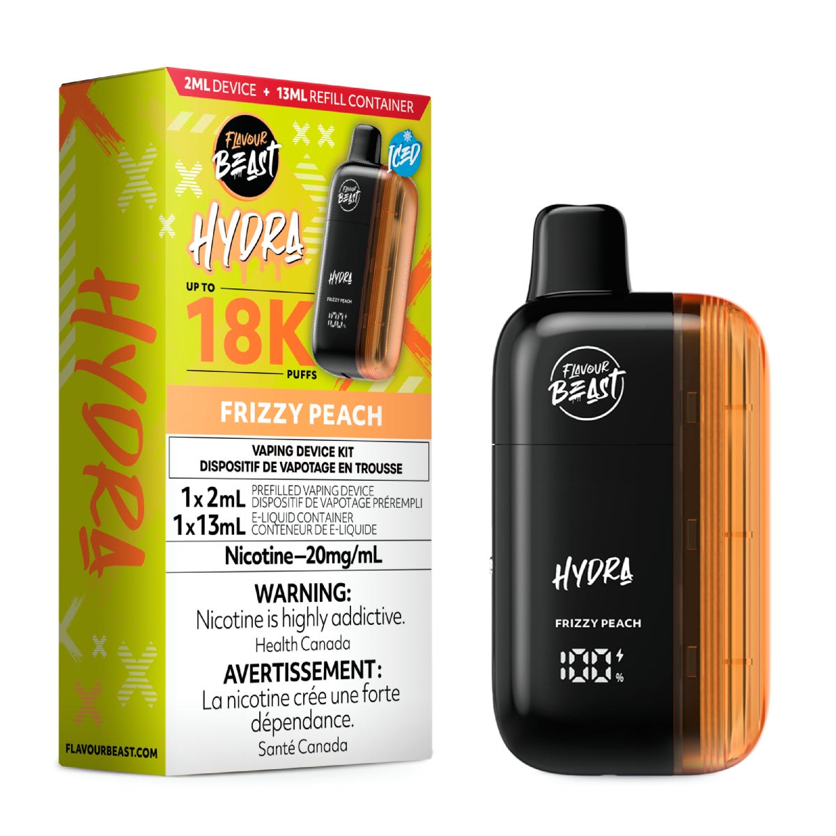 [Disposables] Flavour Beast HYDRA - Frizzy Peach Ice-Disposable Pod Systems-Flavour Beast HYDRA-20mg-Lucky 8 Vapes