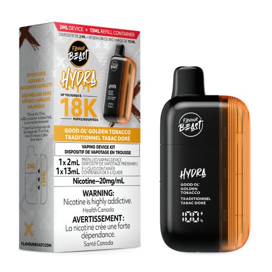 [Disposables] Flavour Beast HYDRA - Good Ol' Golden Tobacco-Disposable Pod Systems-Flavour Beast HYDRA-20mg-Lucky 8 Vapes