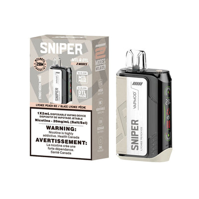 Sniper by VAPMOD - Peach Ice | $29.99 Sniper by VAPMOD - Peach Ice | $29.99