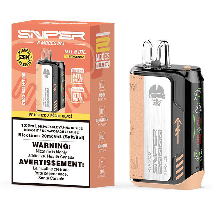 Sniper by VAPMOD - Peach Ice | $29.99 Sniper by VAPMOD - Peach Ice | $29.99