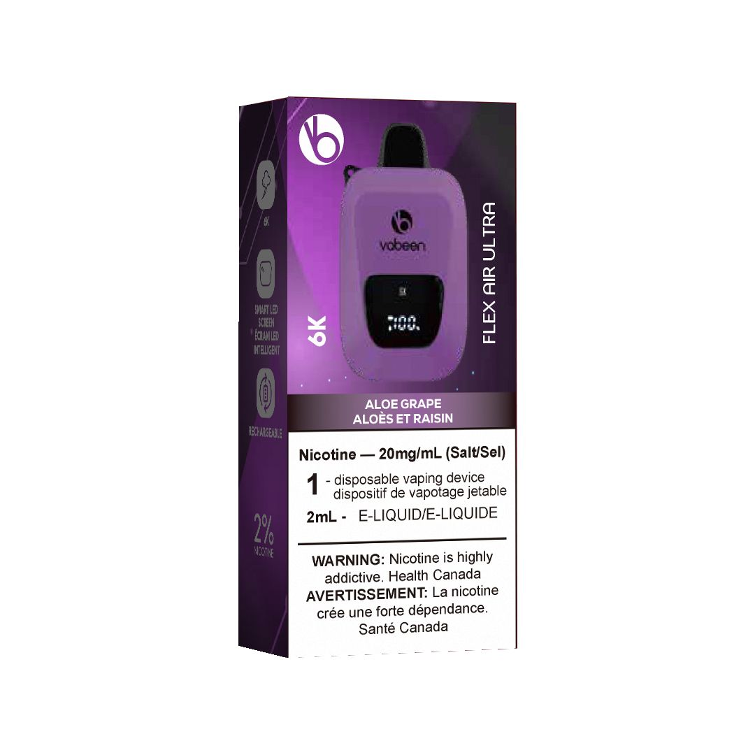 [Disposables] Vabeen Flex Air Ultra - Aloe Grape Disposable Pod Systems Vancouver Toronto Calgary Richmond Montreal Kingsway Winnipeg Quebec Coquitlam Canada Canadian Vapes Shop Free Shipping E-Juice Mods Nic Salt