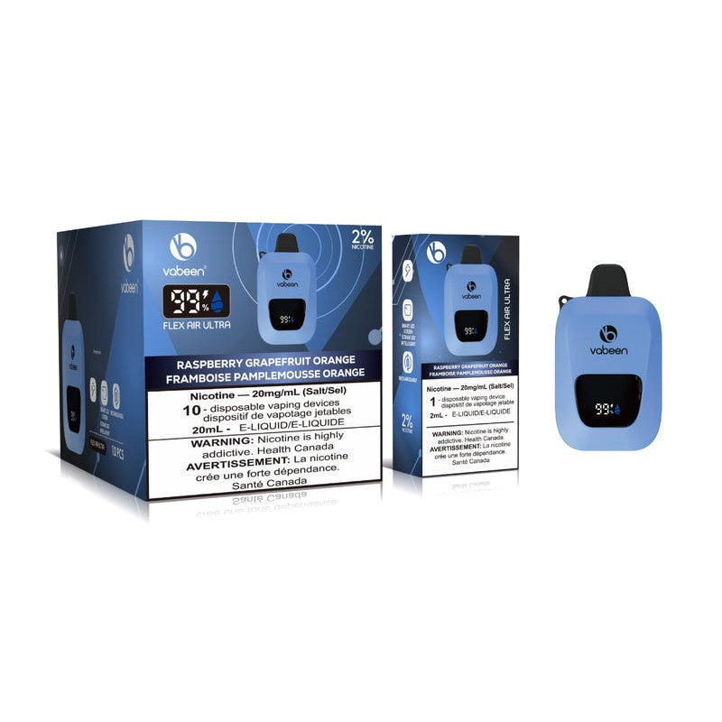 [Disposables] Vabeen Flex Air Ultra - Raspberry Grapefruit Orange Disposable Pod Systems Vancouver Toronto Calgary Richmond Montreal Kingsway Winnipeg Quebec Coquitlam Canada Canadian Vapes Shop Free Shipping E-Juice Mods Nic Salt