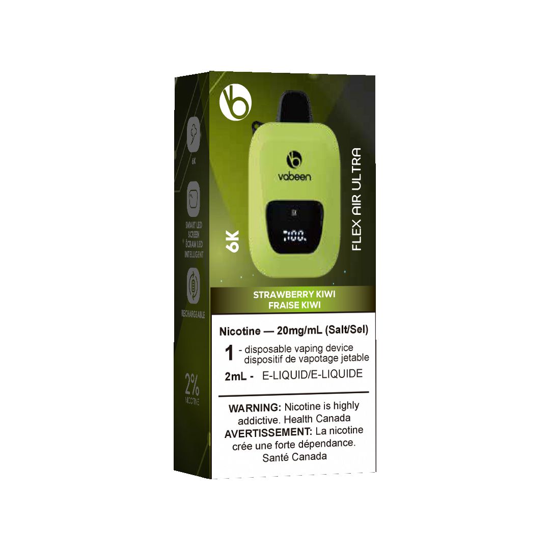 [Disposables] Vabeen Flex Air Ultra - Strawberry Kiwi Disposable Pod Systems Vancouver Toronto Calgary Richmond Montreal Kingsway Winnipeg Quebec Coquitlam Canada Canadian Vapes Shop Free Shipping E-Juice Mods Nic Salt