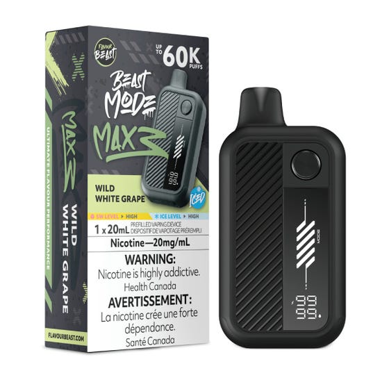 [Disposables] Flavour Beast Beast Mode Max 3 - Wild White Grape Iced-Disposable Pod Systems-Flavour Beast Beast Mode Max 3-20mg-Lucky 8 Vapes
