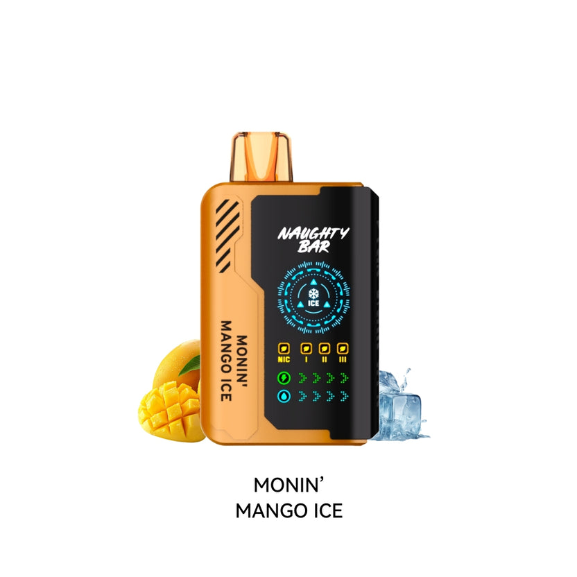 [Disposables] Naughty Bar - Monin' Mango Ice-Disposable Pod Systems-Naughty Bar-20mg-Lucky 8 Vapes
