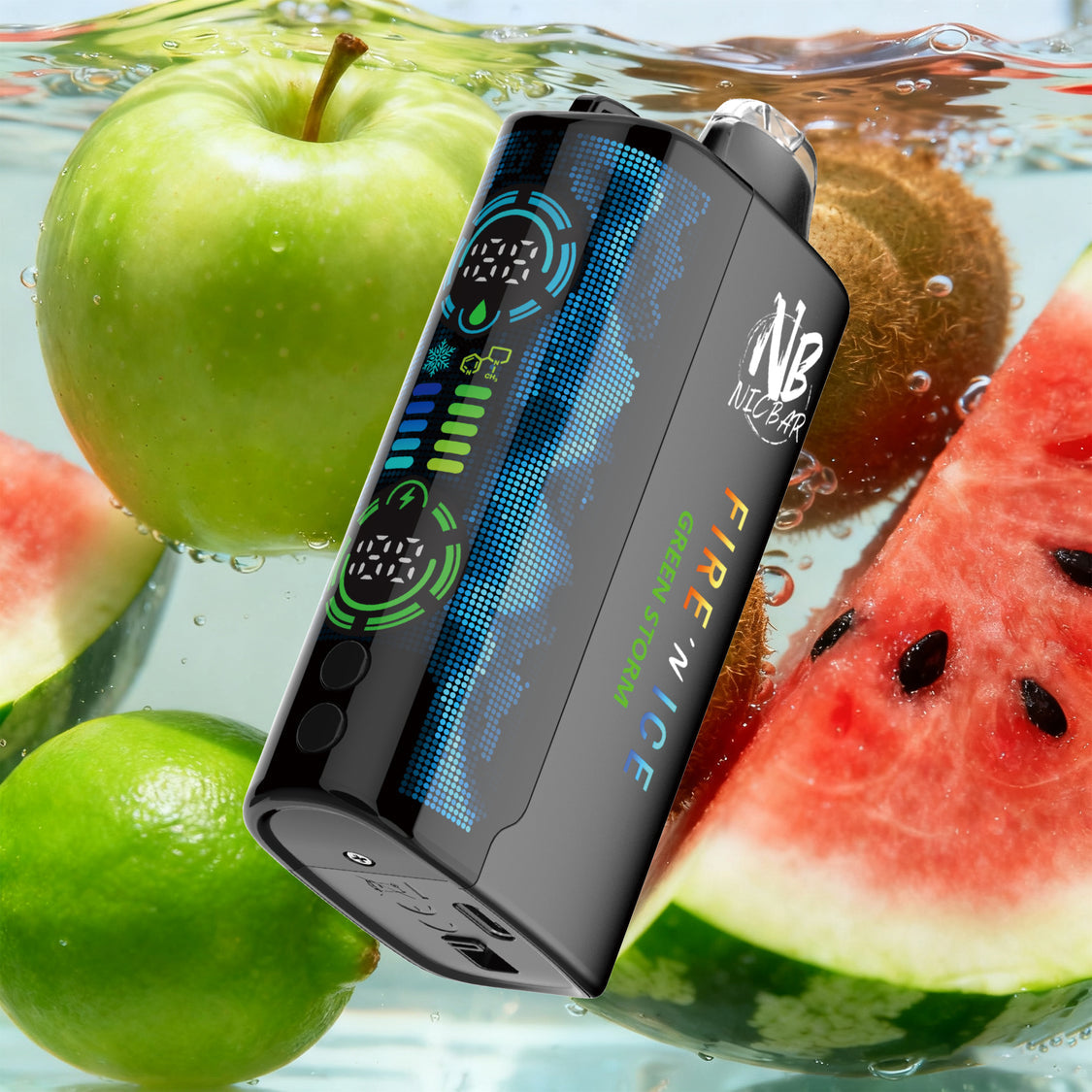 [Disposables] Nic Bar Fire N' Ice - Green Storm-Disposable Pod Systems-Nic Bar Fire N' Ice-20mg-Lucky 8 Vapes