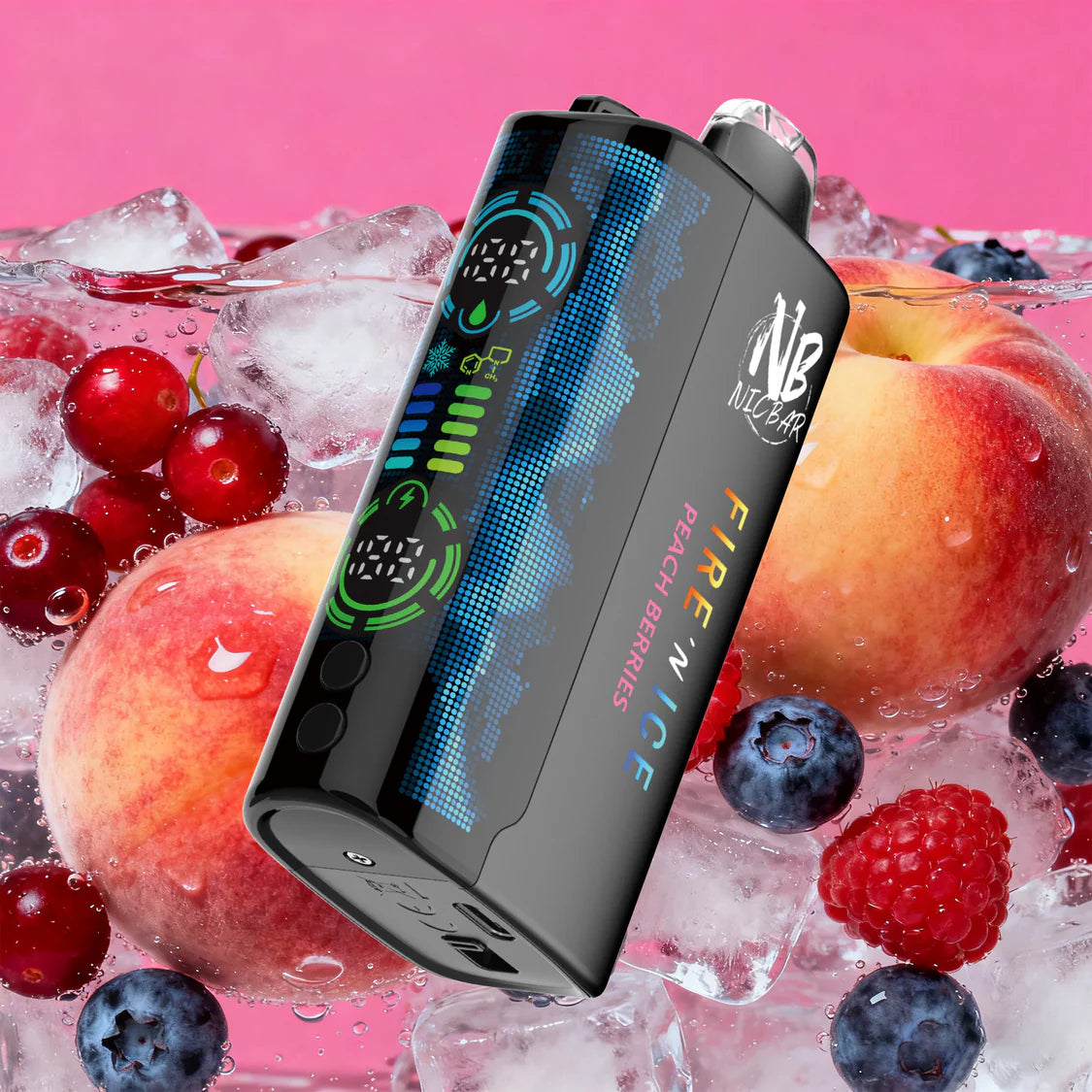 [Disposables] Nic Bar Fire N' Ice - Peach Berries-Disposable Pod Systems-Nic Bar Fire N' Ice-20mg-Lucky 8 Vapes