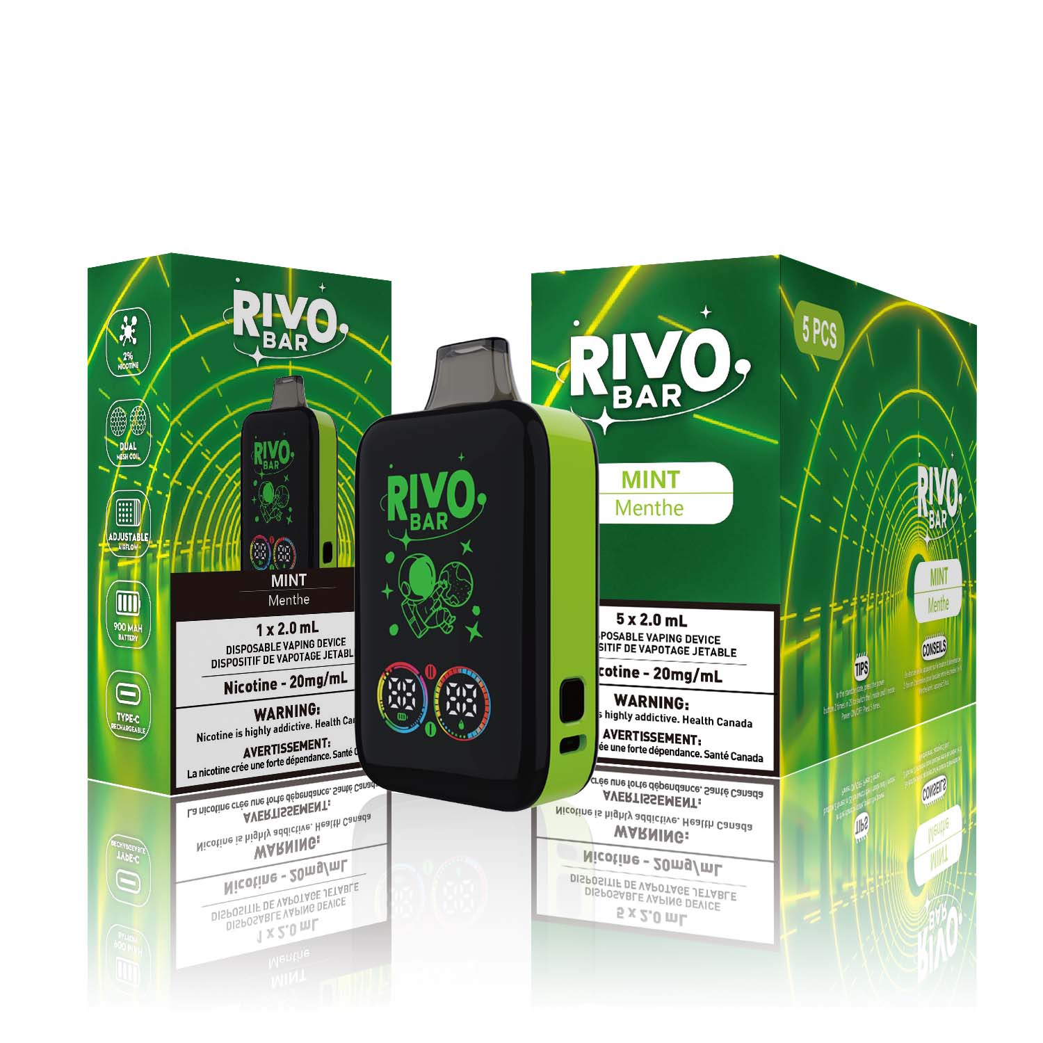 [Disposables] RIVO Bar - Mint-Disposable Pod Systems-RIVO Bar-20mg-Lucky 8 Vapes