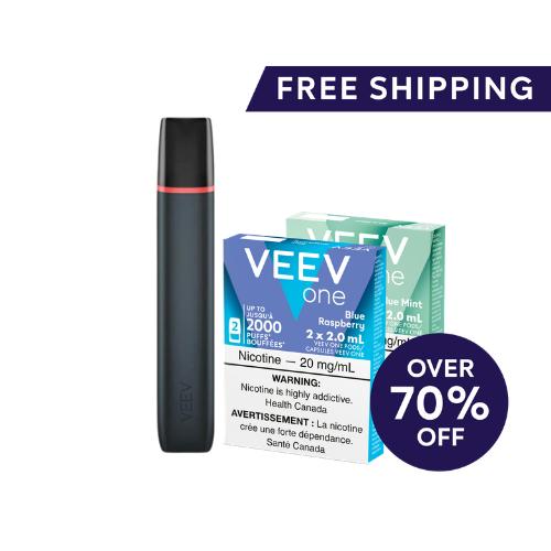 VEEV One – 1 Device & 2 Pods + Free Shipping - Velvet Black-Promotional Bundles-VEEV One-Blue Mint-Blue Mint-Lucky 8 Vapes