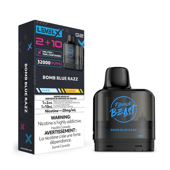 [Vape Pods] Level X Boost G2 Flavour Beast Pod 2+10mL - Bomb Blue Razz-Vape Pods-Level X-20mg-Lucky 8 Vapes