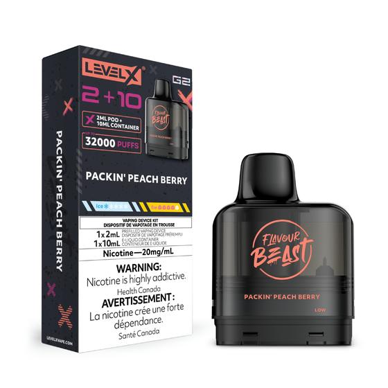 [Vape Pods] Level X Boost G2 Flavour Beast Pod 2+10mL - Packin' Peach Berry-Vape Pods-Level X-20mg-Lucky 8 Vapes