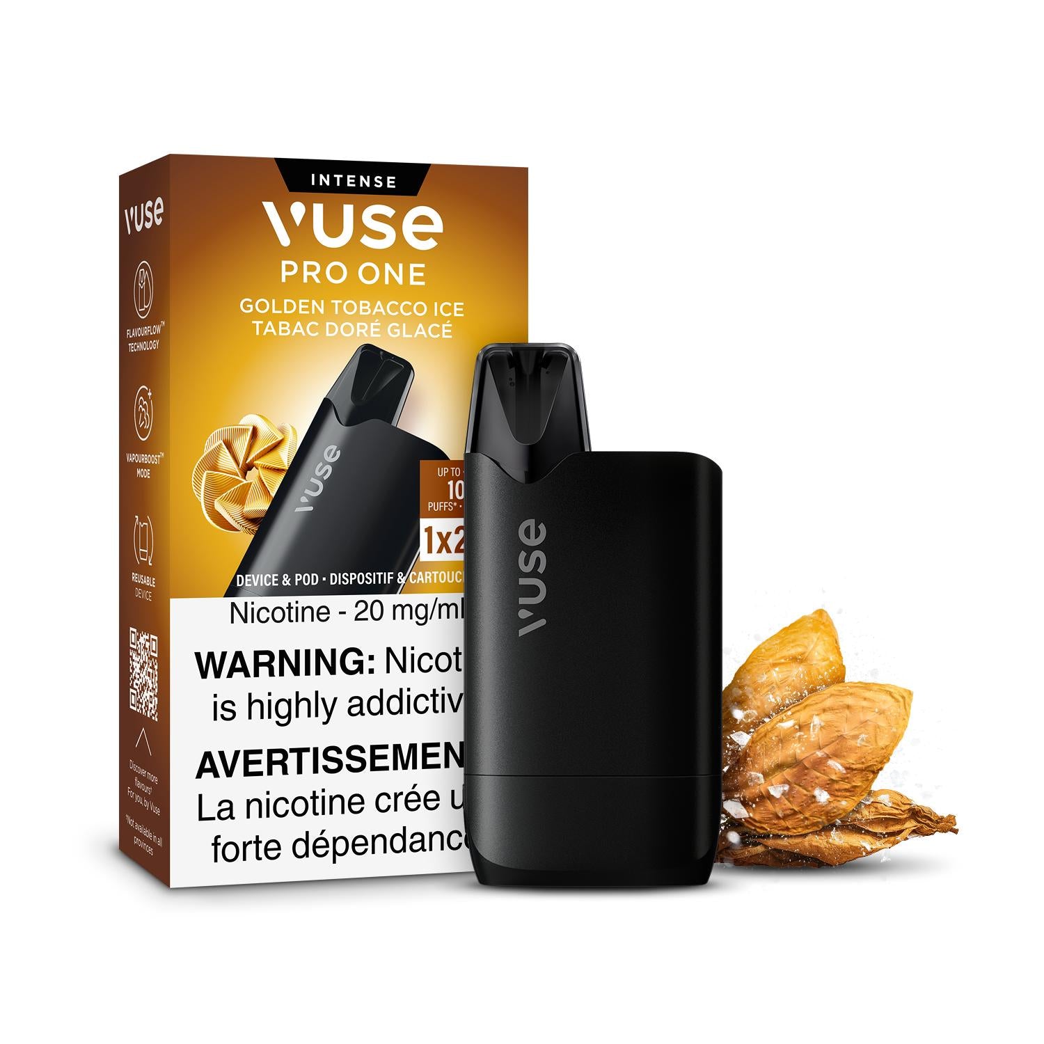 Vuse Pro One Vape Pod Device Kit-Closed Pod Device Kits-VUSE-Black - Clear Tobacco 20mg x1-Lucky 8 Vapes