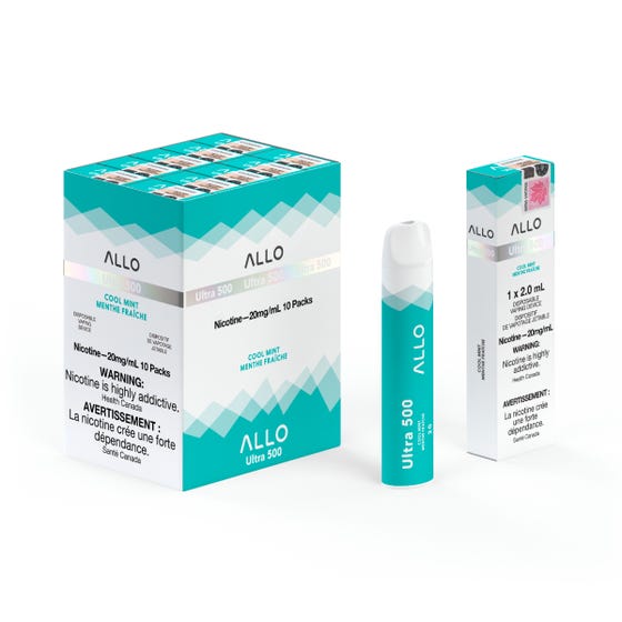 [Disposables] ALLO Ultra 500 - Cool Mint Disposable Pod Systems Vancouver Toronto Calgary Richmond Montreal Kingsway Winnipeg Quebec Coquitlam Canada Canadian Vapes Shop Free Shipping E-Juice Mods Nic Salt