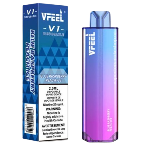 [Disposables] VFEEL V1 - Blue Raspberry Peach Ice Disposable Pod Systems Vancouver Toronto Calgary Richmond Montreal Kingsway Winnipeg Quebec Coquitlam Canada Canadian Vapes Shop Free Shipping E-Juice Mods Nic Salt