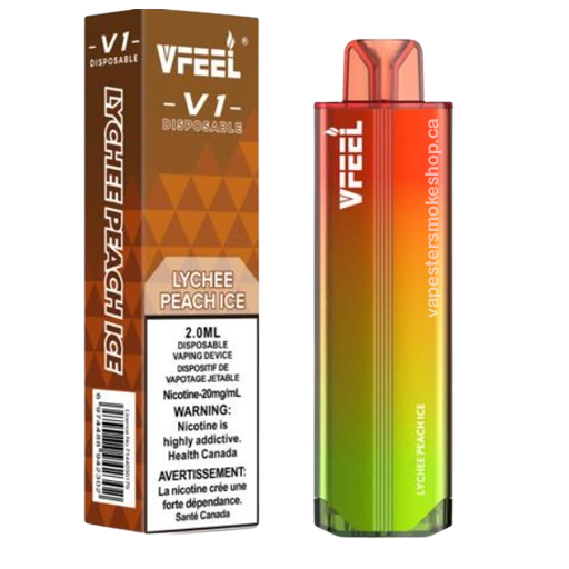 [Disposables] VFEEL V1 - Lychee Peach Ice Disposable Pod Systems Vancouver Toronto Calgary Richmond Montreal Kingsway Winnipeg Quebec Coquitlam Canada Canadian Vapes Shop Free Shipping E-Juice Mods Nic Salt