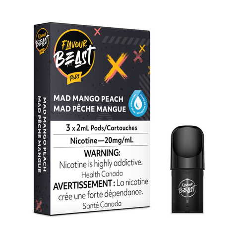 [Vape Pods] Flavour Beast - Mad Mango Peach (3pk)