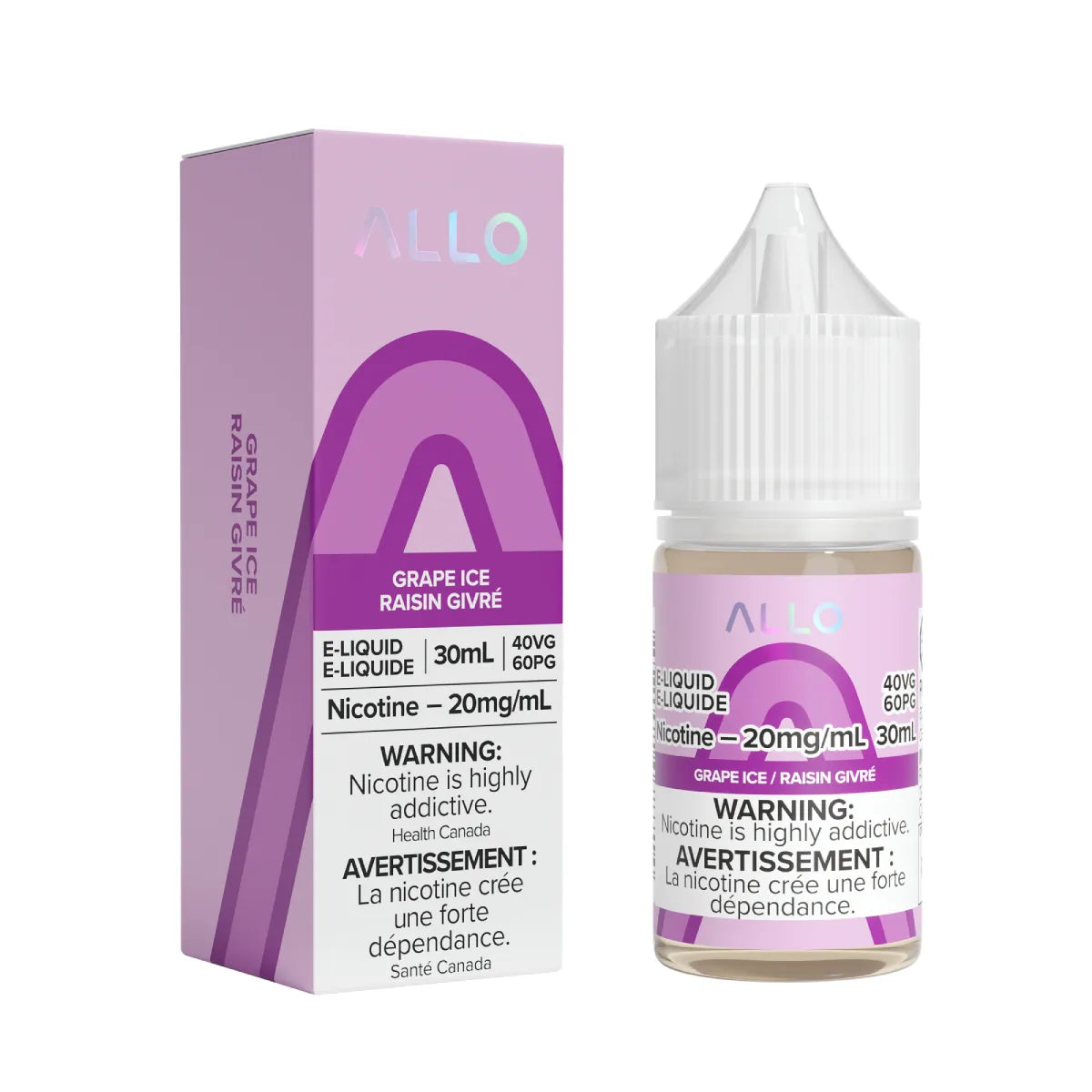 [Nic Salt] ALLO Salt - Grape Ice 30ml Nic Salt E-Juice Vancouver Toronto Calgary Richmond Montreal Kingsway Winnipeg Quebec Coquitlam Canada Canadian Vapes Shop Free Shipping E-Juice Mods Nic Salt