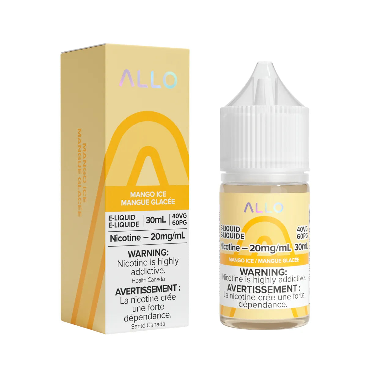 [Nic Salt] ALLO Salt - Mango Ice 30ml Nic Salt E-Juice Vancouver Toronto Calgary Richmond Montreal Kingsway Winnipeg Quebec Coquitlam Canada Canadian Vapes Shop Free Shipping E-Juice Mods Nic Salt