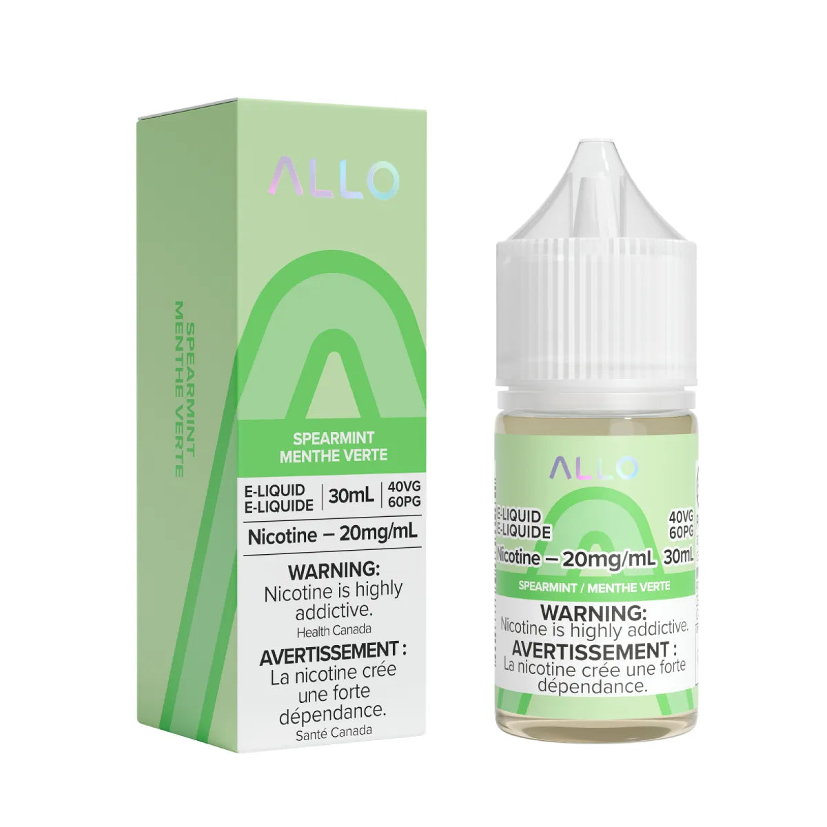 [Nic Salt] ALLO Salt - Spearmint 30ml Nic Salt E-Juice Vancouver Toronto Calgary Richmond Montreal Kingsway Winnipeg Quebec Coquitlam Canada Canadian Vapes Shop Free Shipping E-Juice Mods Nic Salt
