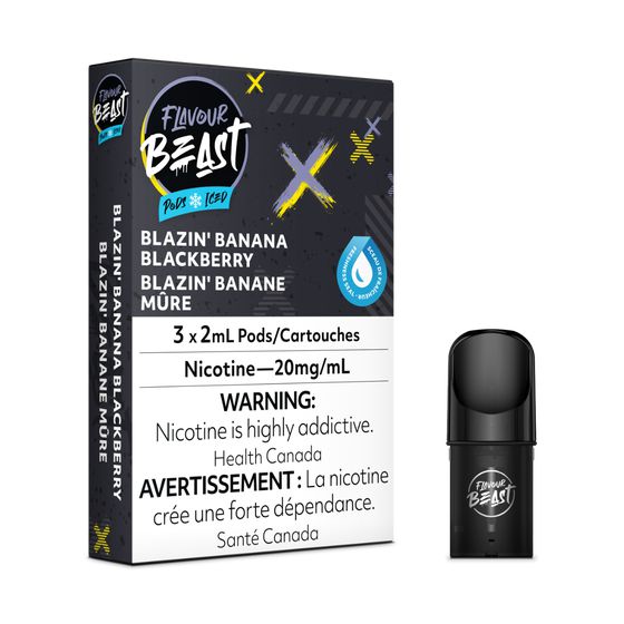 [Vape Pods] Flavour Beast - Blazin' Banana Blackberry Iced (3pk) Vape Pods Vancouver Toronto Calgary Richmond Montreal Kingsway Winnipeg Quebec Coquitlam Canada Canadian Vapes Shop Free Shipping E-Juice Mods Nic Salt