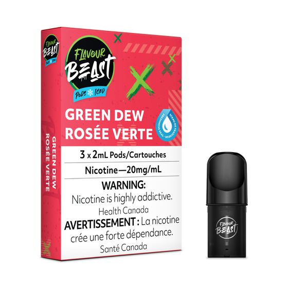 [Vape Pods] Flavour Beast - Gnarly Green D (Green Dew Iced) (3pk) Vape Pods Vancouver Toronto Calgary Richmond Montreal Kingsway Winnipeg Quebec Coquitlam Canada Canadian Vapes Shop Free Shipping E-Juice Mods Nic Salt