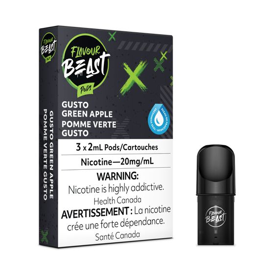 [Vape Pods] Flavour Beast - Gusto Green Apple (3pk) Vape Pods Vancouver Toronto Calgary Richmond Montreal Kingsway Winnipeg Quebec Coquitlam Canada Canadian Vapes Shop Free Shipping E-Juice Mods Nic Salt
