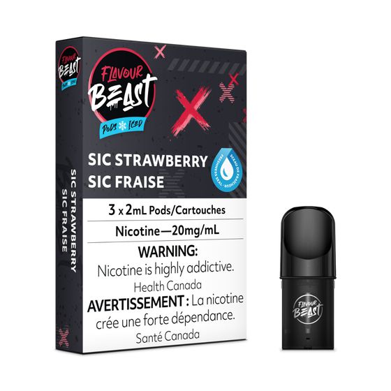 [Vape Pods] Flavour Beast - Sic Strawberry Iced (3pk) Vape Pods Vancouver Toronto Calgary Richmond Montreal Kingsway Winnipeg Quebec Coquitlam Canada Canadian Vapes Shop Free Shipping E-Juice Mods Nic Salt