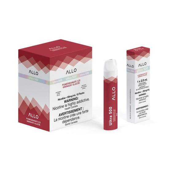 [Disposables] ALLO Ultra 500 - Pomegranate Ice Disposable Pod Systems Vancouver Toronto Calgary Richmond Montreal Kingsway Winnipeg Quebec Coquitlam Canada Canadian Vapes Shop Free Shipping E-Juice Mods Nic Salt