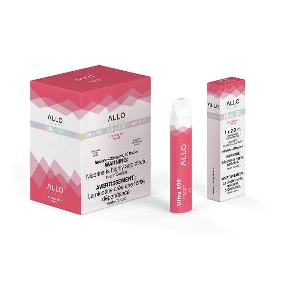 [Disposables] ALLO Ultra 500 - Strawberry Disposable Pod Systems Vancouver Toronto Calgary Richmond Montreal Kingsway Winnipeg Quebec Coquitlam Canada Canadian Vapes Shop Free Shipping E-Juice Mods Nic Salt
