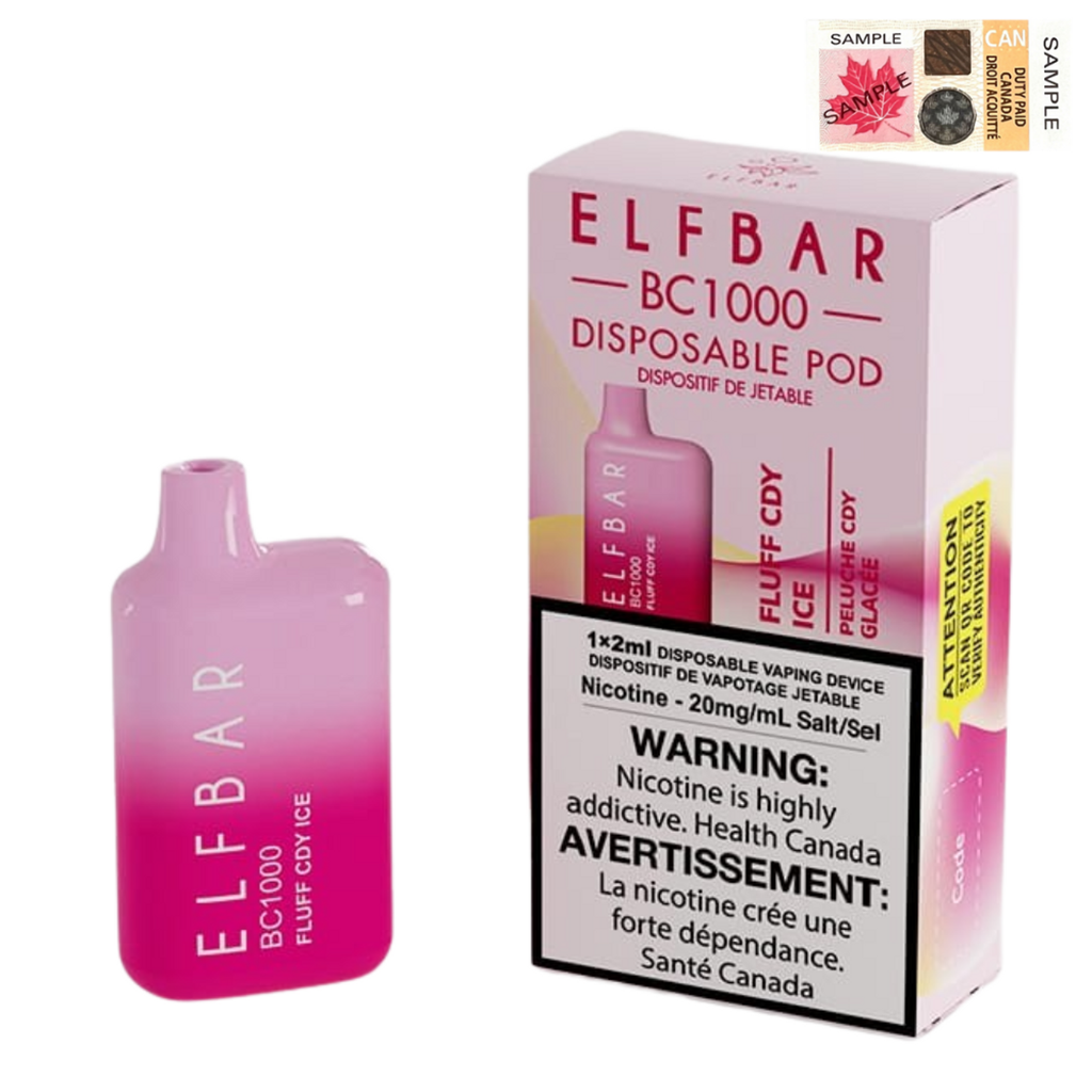 [Disposables] ELF Bar BC1000 - Fluff Cdy Ice Disposable Pod Systems Vancouver Toronto Calgary Richmond Montreal Kingsway Winnipeg Quebec Coquitlam Canada Canadian Vapes Shop Free Shipping E-Juice Mods Nic Salt