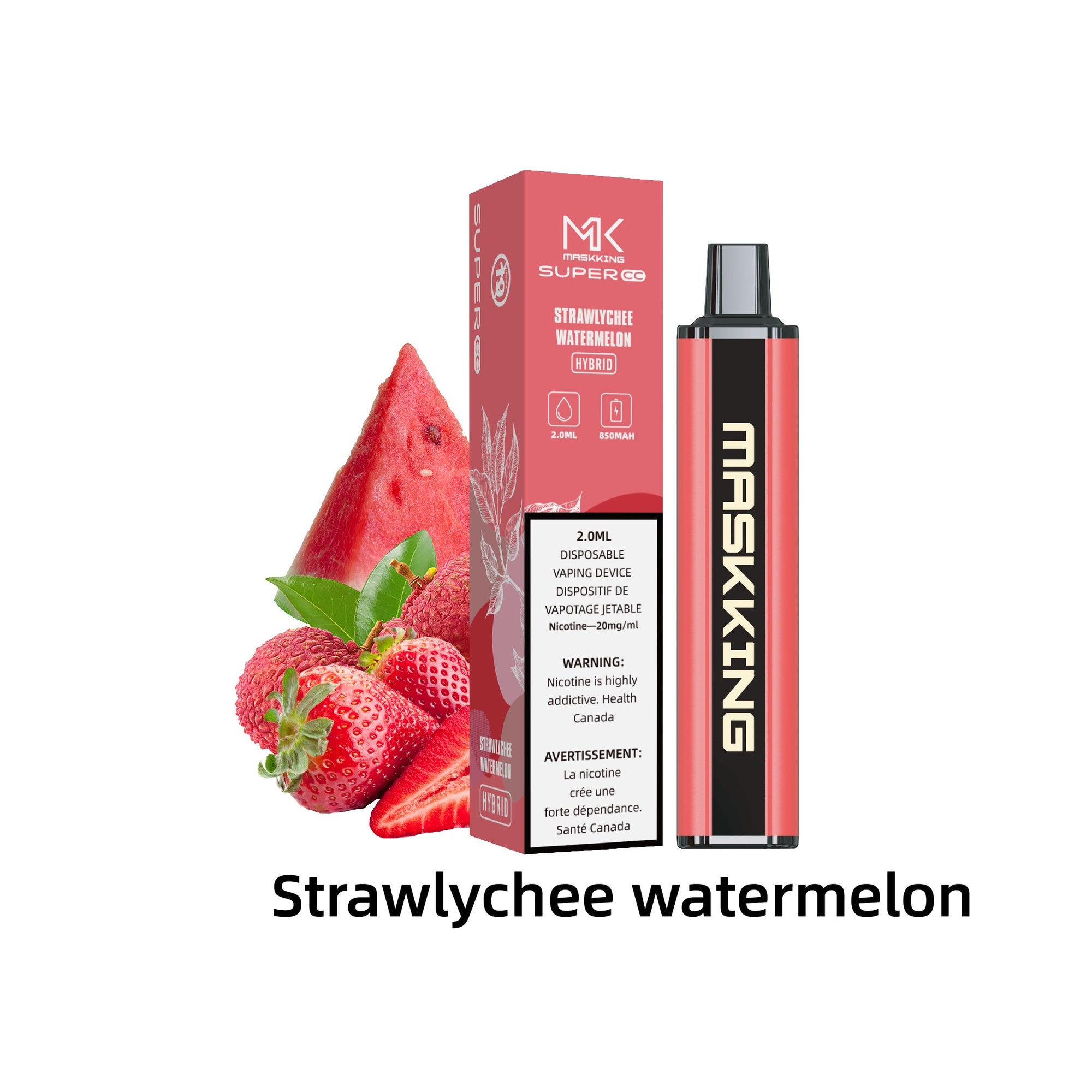 [Disposables] Maskking Super CC - Strawlychee Watermelon Disposable Pod Systems Vancouver Toronto Calgary Richmond Montreal Kingsway Winnipeg Quebec Coquitlam Canada Canadian Vapes Shop Free Shipping E-Juice Mods Nic Salt