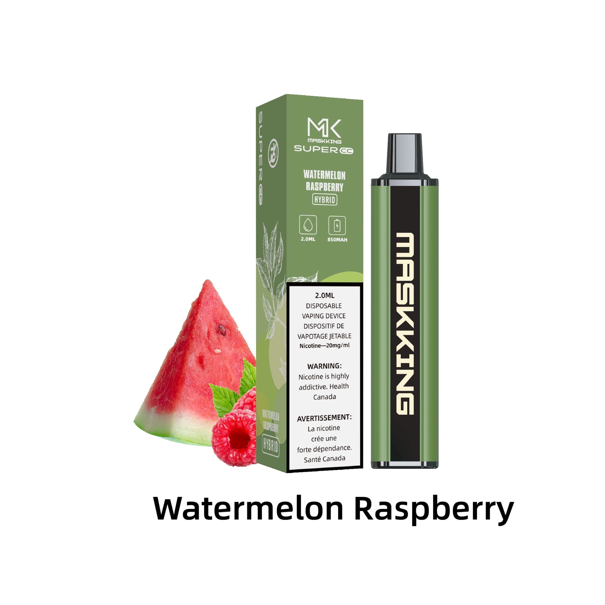 [Disposables] Maskking Super CC - Watermelon Raspberry Disposable Pod Systems Vancouver Toronto Calgary Richmond Montreal Kingsway Winnipeg Quebec Coquitlam Canada Canadian Vapes Shop Free Shipping E-Juice Mods Nic Salt