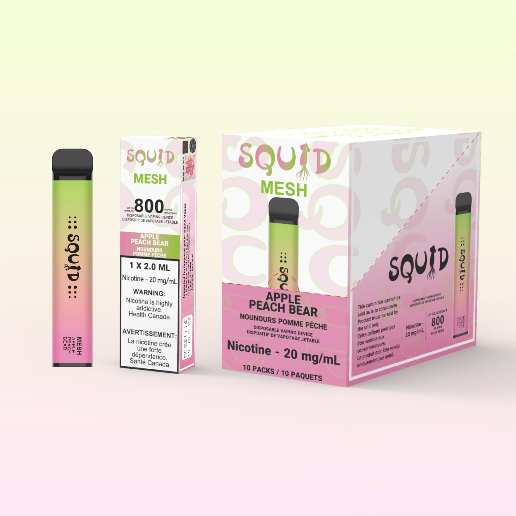 [Disposables] - Squid Apple Peach Pear Disposable Pod Systems Vancouver Toronto Calgary Richmond Montreal Kingsway Winnipeg Quebec Coquitlam Canada Canadian Vapes Shop Free Shipping E-Juice Mods Nic Salt