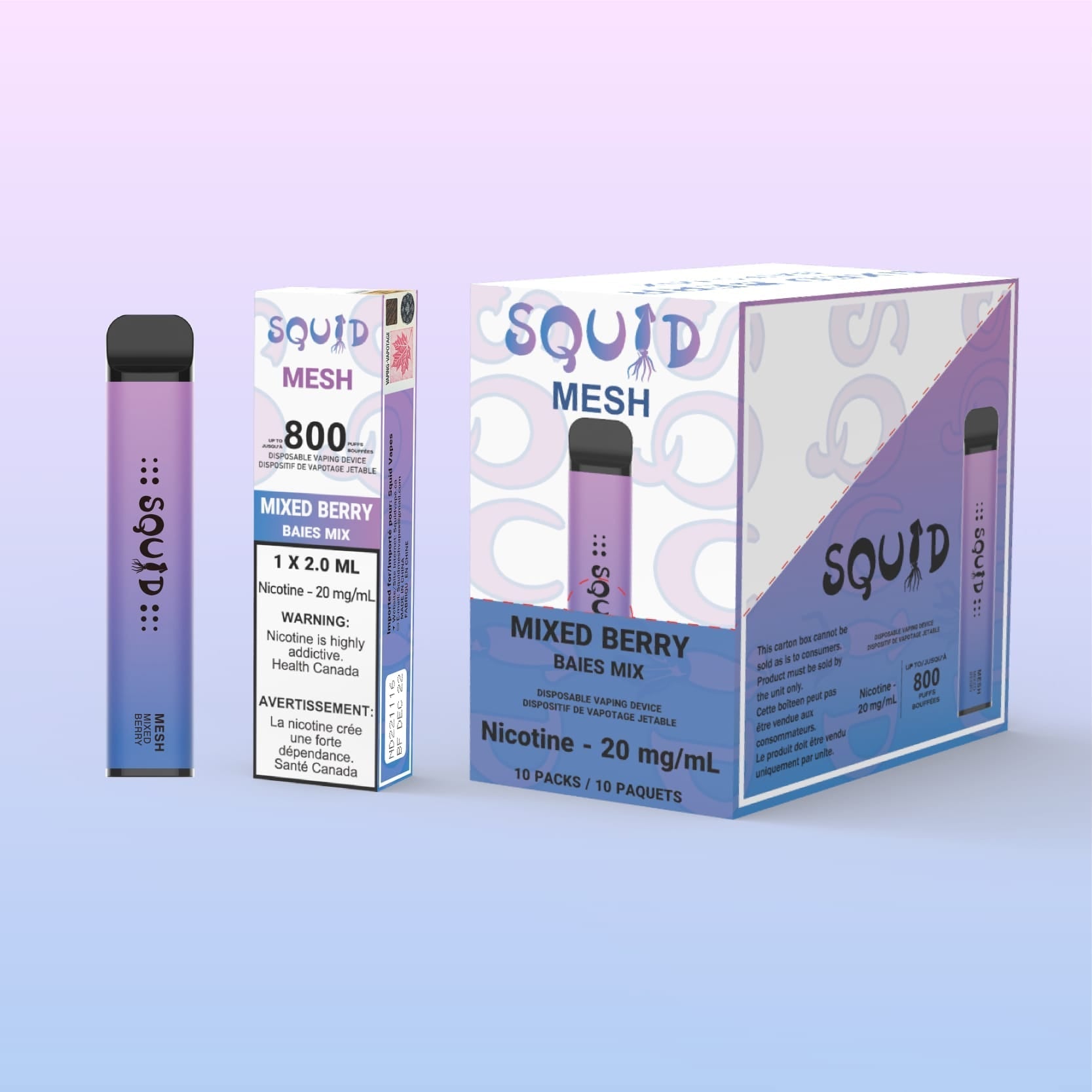 [Disposables] - Squid Blue Razz Disposable Pod Systems Vancouver Toronto Calgary Richmond Montreal Kingsway Winnipeg Quebec Coquitlam Canada Canadian Vapes Shop Free Shipping E-Juice Mods Nic Salt