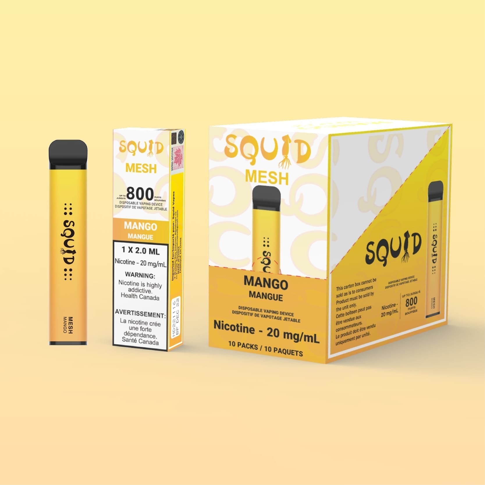 [Disposables] - Squid Mango Disposable Pod Systems Vancouver Toronto Calgary Richmond Montreal Kingsway Winnipeg Quebec Coquitlam Canada Canadian Vapes Shop Free Shipping E-Juice Mods Nic Salt
