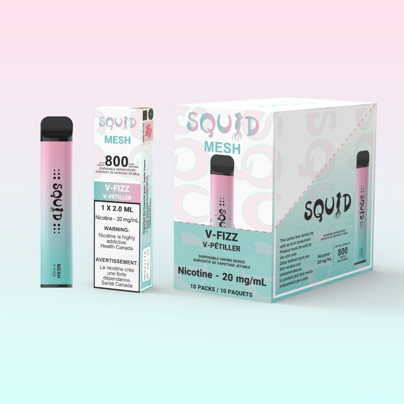 [Disposables] - Squid V-Fizz Disposable Pod Systems Vancouver Toronto Calgary Richmond Montreal Kingsway Winnipeg Quebec Coquitlam Canada Canadian Vapes Shop Free Shipping E-Juice Mods Nic Salt