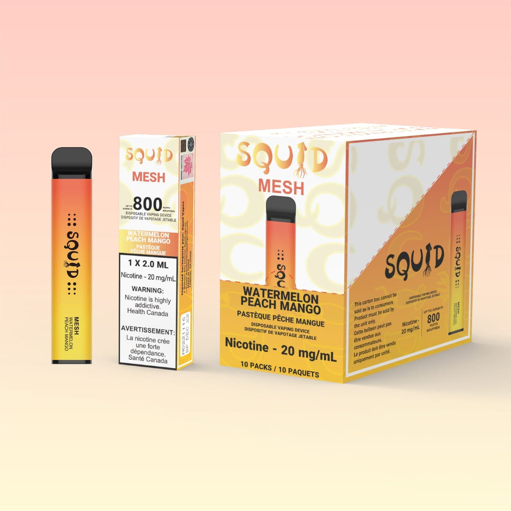 [Disposables] Squid - Watermelon Peach Mango Disposable Pod Systems Vancouver Toronto Calgary Richmond Montreal Kingsway Winnipeg Quebec Coquitlam Canada Canadian Vapes Shop Free Shipping E-Juice Mods Nic Salt