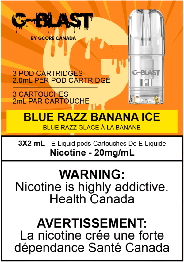 [Vape Pods] G-Blast - Blue Raspberry Banana Ice (3pk) Vape Pods Vancouver Toronto Calgary Richmond Montreal Kingsway Winnipeg Quebec Coquitlam Canada Canadian Vapes Shop Free Shipping E-Juice Mods Nic Salt