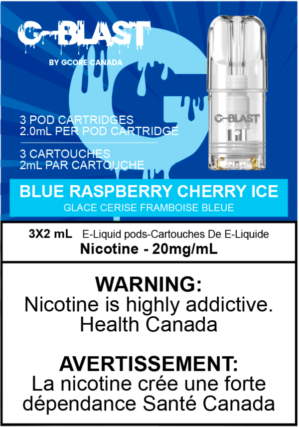 [Vape Pods] - G-Blast Blue Raspberry Cherry Ice (3pk) Vape Pods Vancouver Toronto Calgary Richmond Montreal Kingsway Winnipeg Quebec Coquitlam Canada Canadian Vapes Shop Free Shipping E-Juice Mods Nic Salt