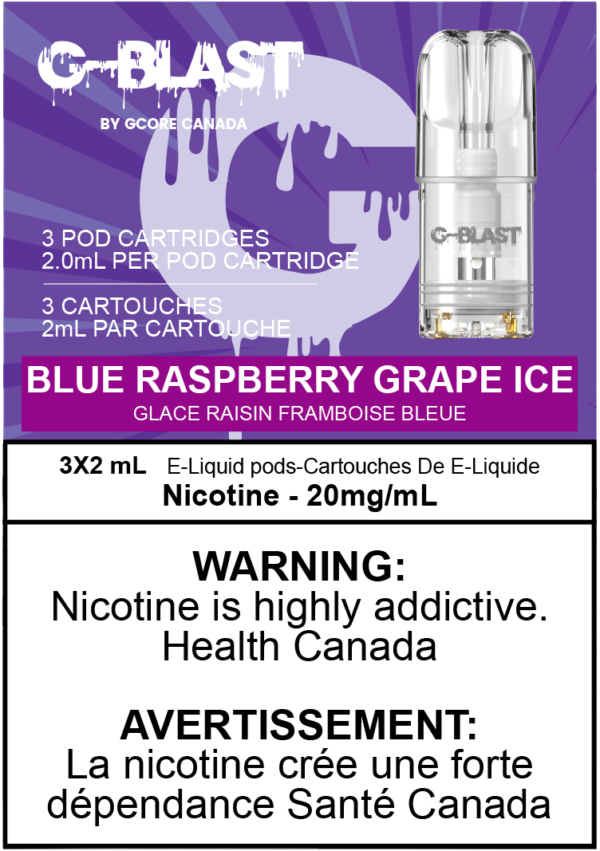 [Vape Pods] G-Blast - Blue Raspberry Grape Ice (3pk) Vape Pods Vancouver Toronto Calgary Richmond Montreal Kingsway Winnipeg Quebec Coquitlam Canada Canadian Vapes Shop Free Shipping E-Juice Mods Nic Salt