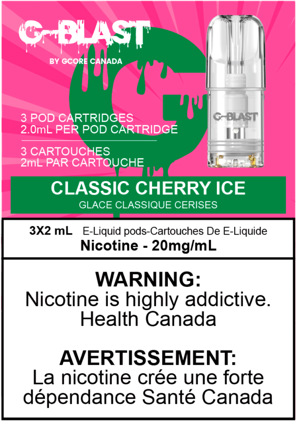 [Vape Pods] G-Blast - Classic Cherry Ice (3pk) Vape Pods Vancouver Toronto Calgary Richmond Montreal Kingsway Winnipeg Quebec Coquitlam Canada Canadian Vapes Shop Free Shipping E-Juice Mods Nic Salt