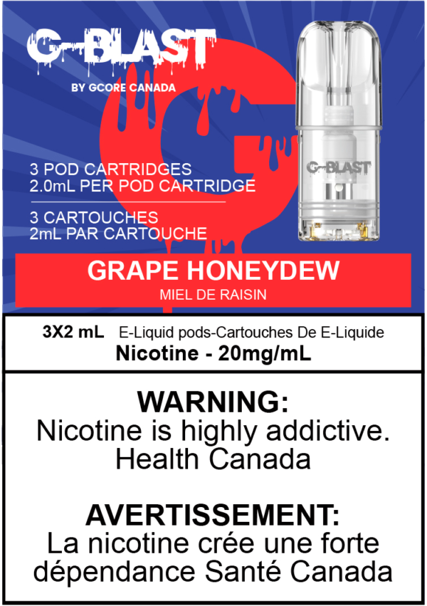 [Vape Pods] G-Blast - Grape Honeydew (3pk) Vape Pods Vancouver Toronto Calgary Richmond Montreal Kingsway Winnipeg Quebec Coquitlam Canada Canadian Vapes Shop Free Shipping E-Juice Mods Nic Salt
