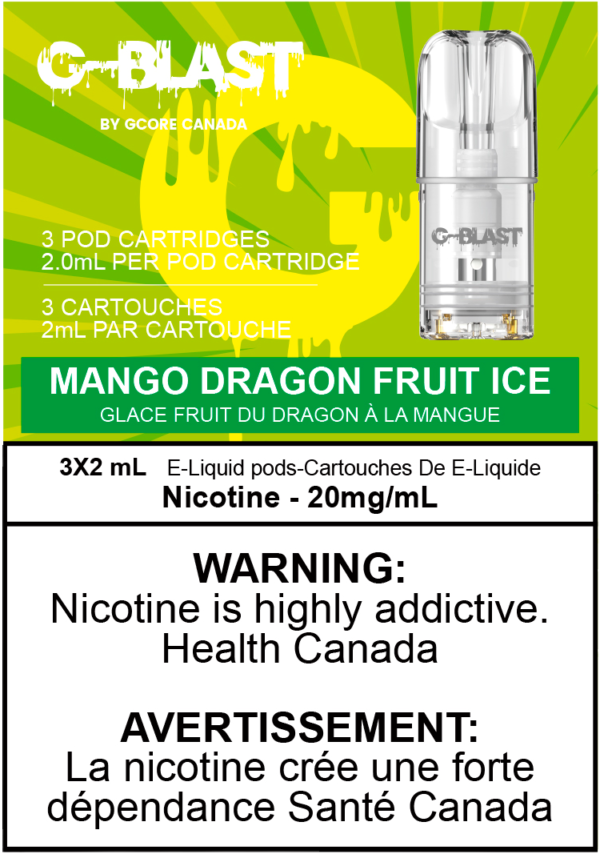 [Vape Pods] G-Blast - Mango Dragon Fruit Ice (3pk) Vape Pods Vancouver Toronto Calgary Richmond Montreal Kingsway Winnipeg Quebec Coquitlam Canada Canadian Vapes Shop Free Shipping E-Juice Mods Nic Salt
