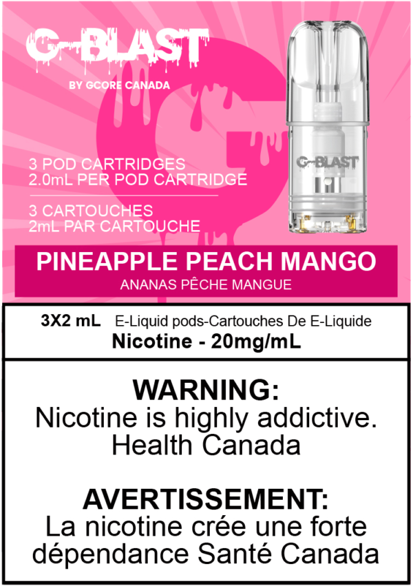[Vape Pods] G-Blast - Pineapple Peach Mango (3pk) Vape Pods Vancouver Toronto Calgary Richmond Montreal Kingsway Winnipeg Quebec Coquitlam Canada Canadian Vapes Shop Free Shipping E-Juice Mods Nic Salt
