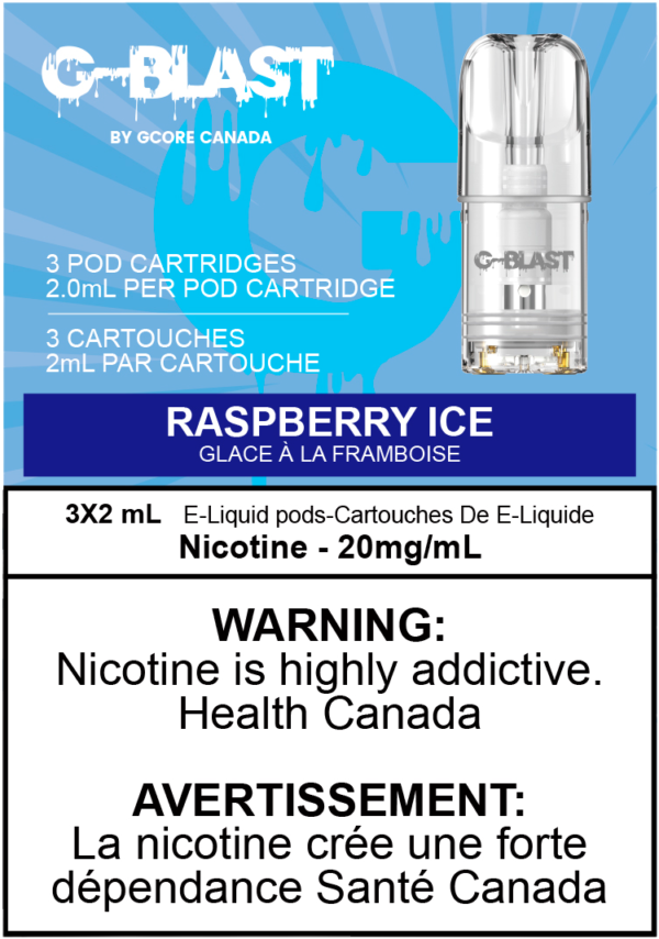 [Vape Pods] G-Blast - Raspberry Ice (3pk) Vape Pods Vancouver Toronto Calgary Richmond Montreal Kingsway Winnipeg Quebec Coquitlam Canada Canadian Vapes Shop Free Shipping E-Juice Mods Nic Salt