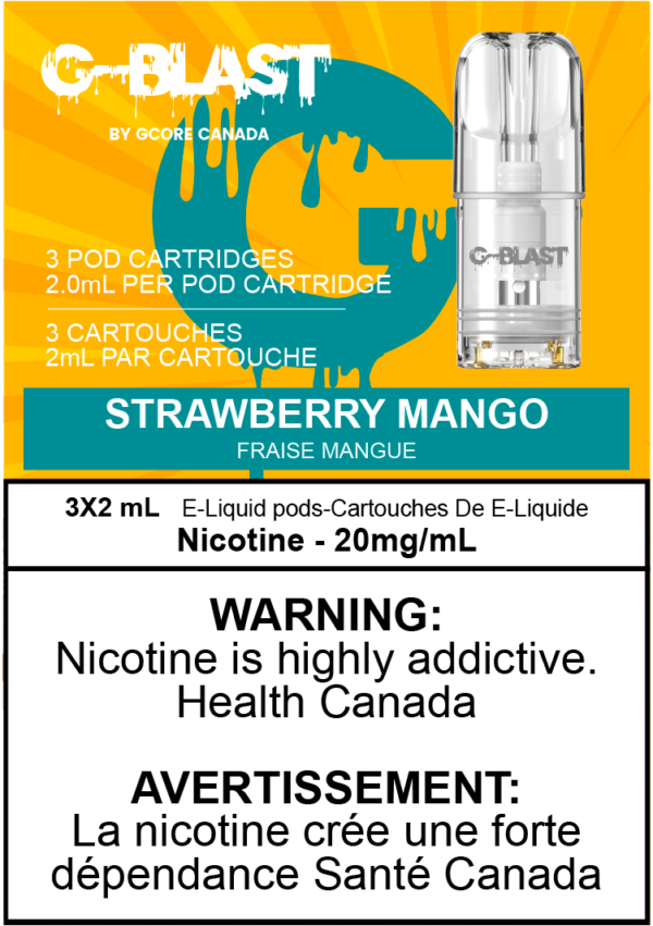 [Vape Pods] G-Blast - Strawberry Mango (3pk) Vape Pods Vancouver Toronto Calgary Richmond Montreal Kingsway Winnipeg Quebec Coquitlam Canada Canadian Vapes Shop Free Shipping E-Juice Mods Nic Salt