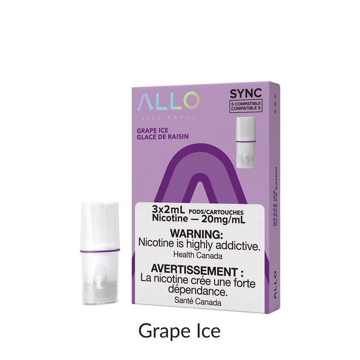 [Vape Pods] ALLO Sync - Grape Ice (3pk) Vape Pods Vancouver Toronto Calgary Richmond Montreal Kingsway Winnipeg Quebec Coquitlam Canada Canadian Vapes Shop Free Shipping E-Juice Mods Nic Salt